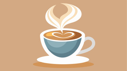 Obraz premium A closeup of a barista crafting a latte art heart on top of a creamy espresso complete with the steam swirling in the background.