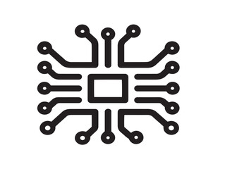 Electronics icon 2D vector line art for circuits and digital innovation
