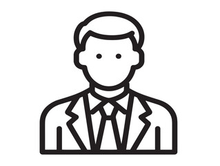 Entrepreneur icon 2D vector line art for leadership and venture ideas