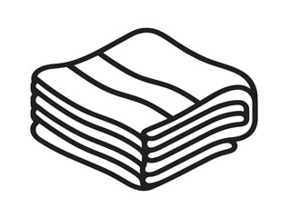 Fabrics and Sewing icon 2D vector line art for tailoring and craft projects