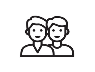 Friendship Day icon 2D vector line art for close bonds and relationship