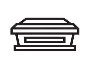Funeral icon 2D vector line art in a clean minimalist modern black style