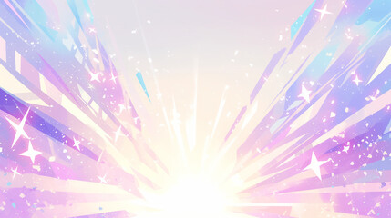 パステルカラーの光が爆発する、魔法のようなイラスト背景