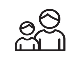 Global Day of Parents icon 2D vector line art for mother and father love