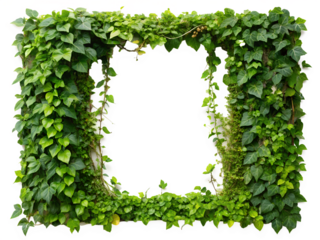 Green ivy vine forming a natural archway isolated on transparent background