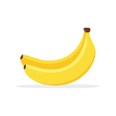 Vector illustration of a ripe banana bunch, yellow fruit with a shadow
