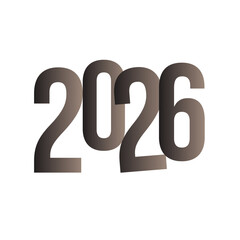 Minimal Black Gradient 2026 Typography Design on White Background