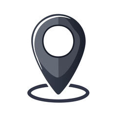 Dark Location Pointer Graphic for Navigation and Map Marker Purpose