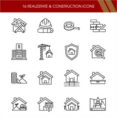  16 Realestate and constructions icon designs