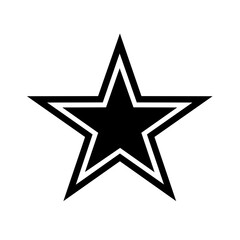 Obraz premium Black star shape isolated against white background, simple geometric graphic design