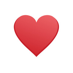 Red heart shape isolated on a white background, love concept