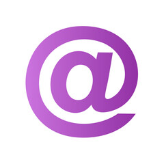 Obraz premium Purple at symbol with gradient effect on white background