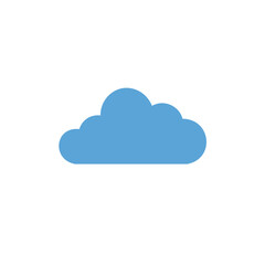 Flat Blue Cloud Icon Graphic Design Element Concept on White