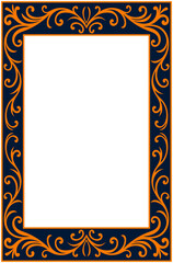 Ornate Frame with Floral Swirls and Decorative Border, Minimal page border, tiles frame, Ornamental page border, Greeting Card Border, page corner, Mosaic tiles pattern, tiles border, frame vector.