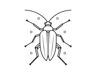 Insects icon 2D vector line art for entomology and bug collection