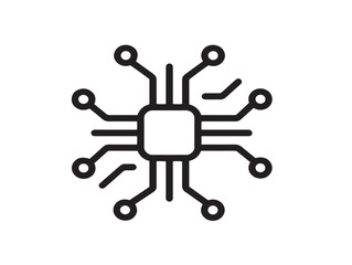 Internet of Things icon 2D vector line art in a clean minimalist style