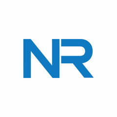 Blue NR logo with overlapping letters on a white background.