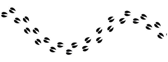 Silhouettes of animal footprints of goat – black vector tracks of birds, reptiles, and mammals. includes paw prints, hoof marks, and steps from wolf, duck, frog design in eps 10. © StockSpectrum