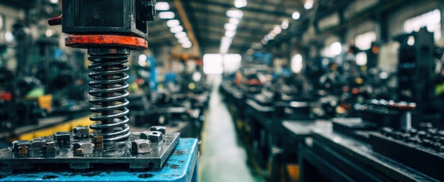 Industrial Factory Interior with Machinery and Assembly Line in a Modern Facility