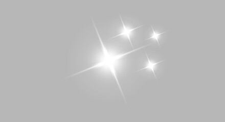 Clustered Bright White Sparkle and Star Glint Overlay