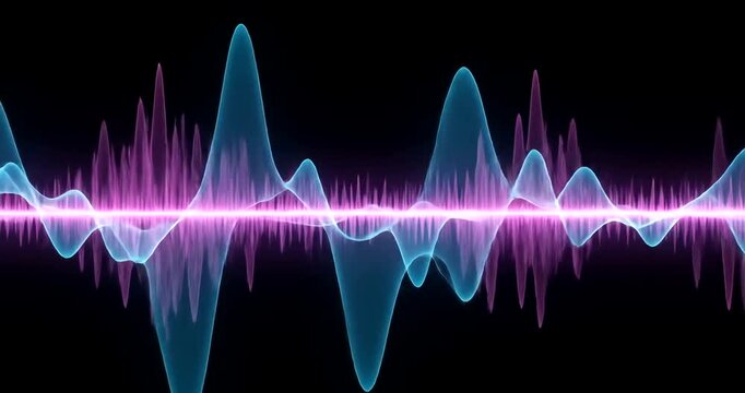 Vibrant sound wave visualization depicting audio frequencies in motion - Powered by Adobe