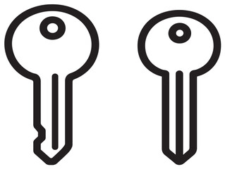 Keys and Locks icon 2D vector line art in a clean minimalist illustration