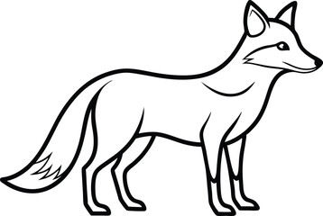 Fox Outline Vector Illustration, Minimalist Fox Line Art Vector, Cunning Fox Silhouette Outline Vector Art

