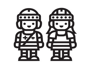 Kids Costumes icon 2D vector line art in a clean minimalist illustration