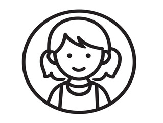 Kindergarten icon 2D vector line art in a clean minimalist design