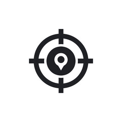 Obraz premium Target Location Pin UI UX Solid Icon