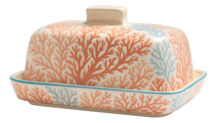 Ceramic dish filled with crumbled goat cheese, alongside a small serving spoon