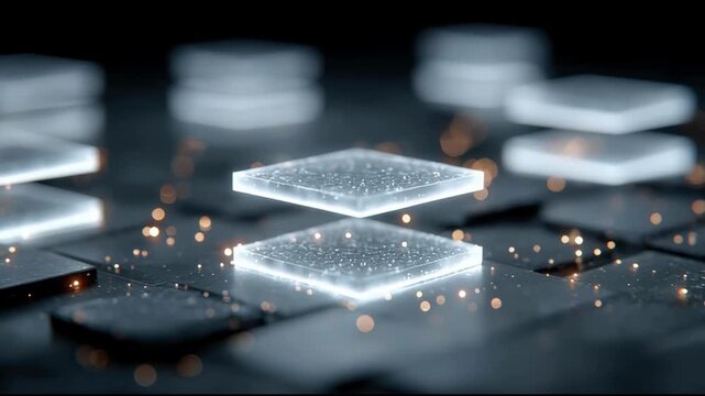 Abstract blockchain infrastructure technology concept illustrating layer-based frameworks for secure digital transactions. Layered Blockchain Architecture – Abstract Technology Visualization