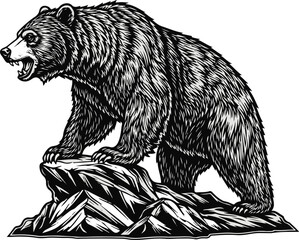 Black Bear Silhouette Vector Art