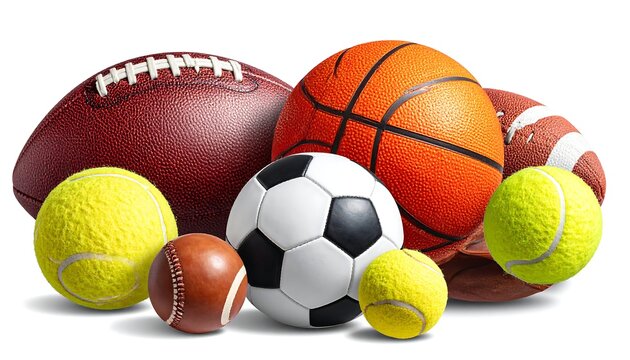 Pile of various sports balls