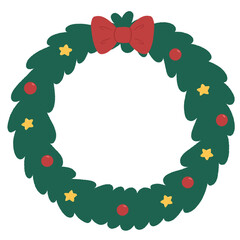christmas wreath vector illustration