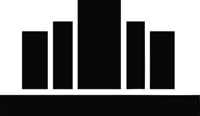 Obraz premium Abstract tall building silhouettes on white background