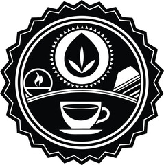 Coffee label set logo vector silhouette collection on Transparent background