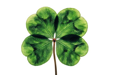 Four Leaf Clover Against Black Background with Transparent Background