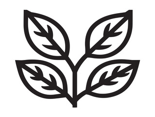 Nature icon 2D vector line art in a clean minimalist eco friendly symbol