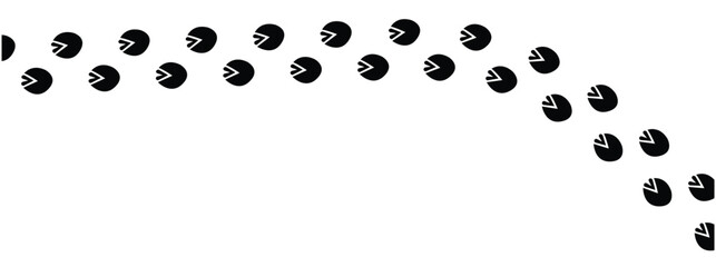 Wild life footprint tracks. Animals paws prints, black silhouettes traces, hunters and zoologists manual, stickers with text, zebra, rat and dog, isolated vector set in eps 10.