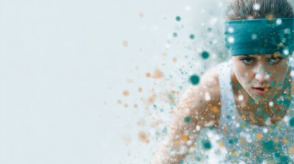 Dynamic athlete in motion, showcasing focused determination and competitive spirit, minimalist design emphasizing speed and strength, ideal for promoting sports events and competitions