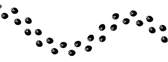 Wild life footprint tracks. Animals paws prints, black silhouettes traces, hunters and zoologists manual, stickers with text, zebra, rat and dog, isolated vector set in eps 10.