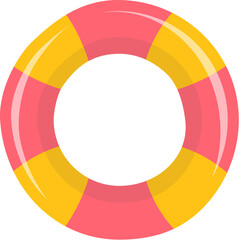 Obraz premium Colorful lifebuoy illustration Summer safety symbol and aquatic theme