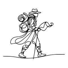 Wandering Traveler with Backpack
