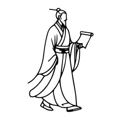 Traditional Scholar with Scroll