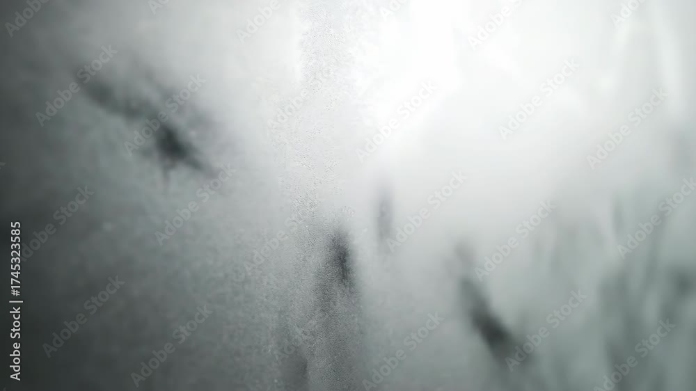 Wall mural close-up slow pan across a frosted glass surface with soft, diffused light creating a textured, eleg