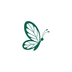 Obraz premium Butterfly logo design, elegant insect emblem, colorful vector illustration for nature and wellness