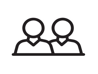 Online meeting icon 2D vector line art in a clean minimalist video conference