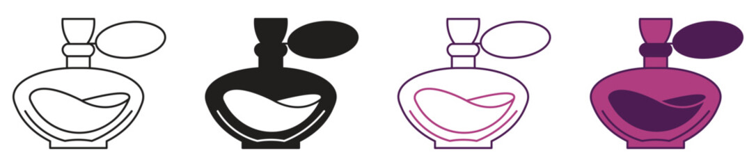 Perfume bottle icon set. Fragrance perfume vector. Vector illustration .