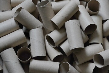 Empty cardboard paper rolls background